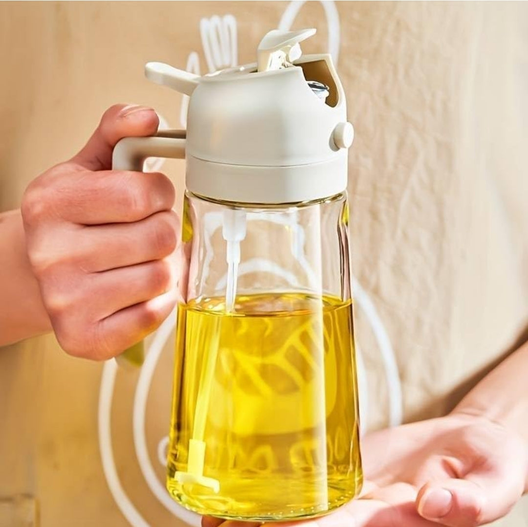 Glass Oil Sprayer And Dispenser Bottle For Kitchen,2 In 1 Oil Sprayer And Dispenser,Oil Spray Bottle 500Ml For Cooking, Kitchen, Bbq, Air Fryer, Salad, Frying, Baking Oil Spray Bottle