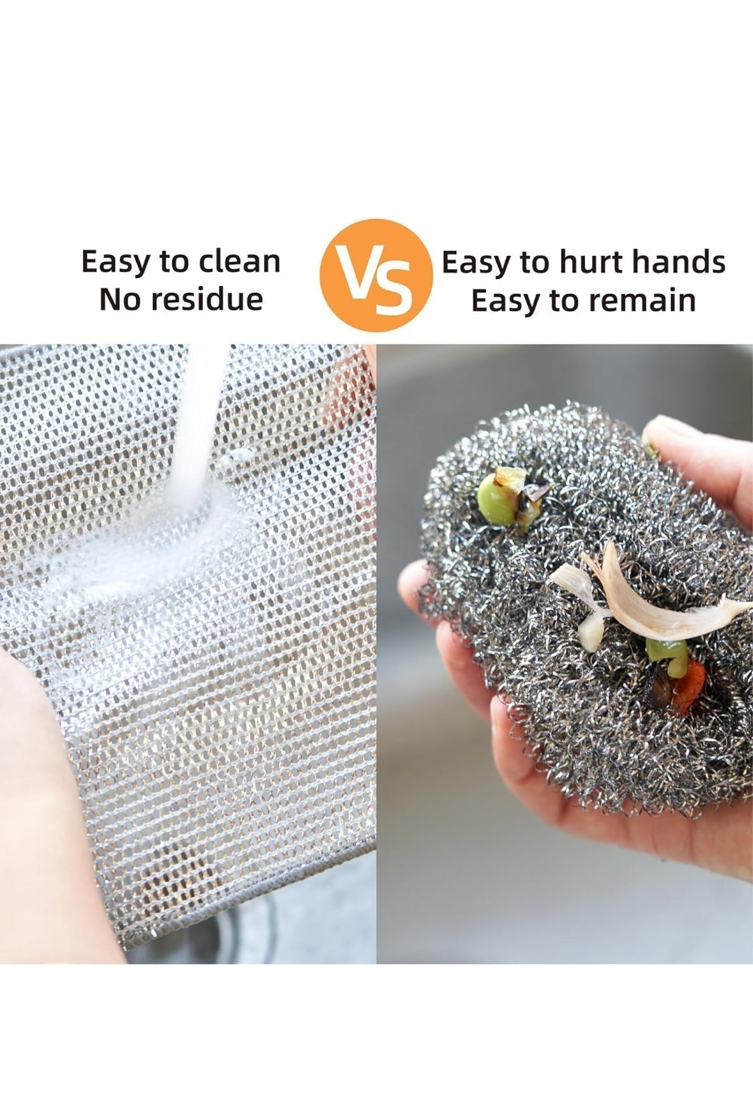 Non Scratch Wire Dish Cloth (Pack of 10)Multipurpose Wet and Dry Cleaning, Stainless-Steel Dish Wash Scrubber for Washing Dishes, Sinks, Counters