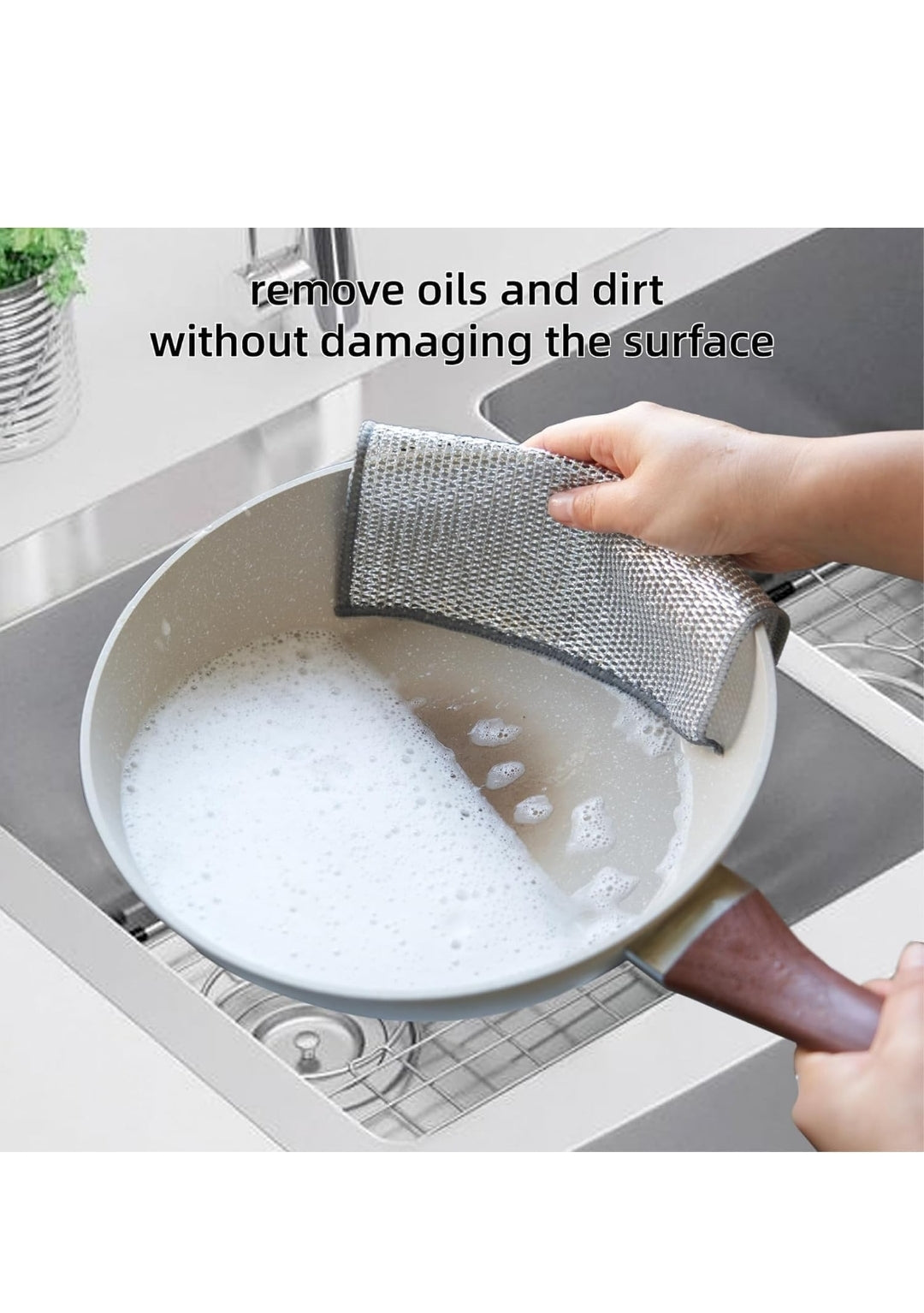 Non Scratch Wire Dish Cloth (Pack of 10)Multipurpose Wet and Dry Cleaning, Stainless-Steel Dish Wash Scrubber for Washing Dishes, Sinks, Counters