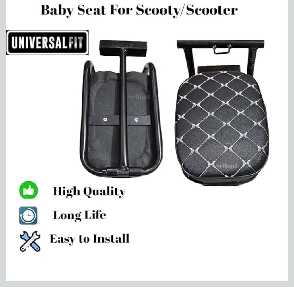 Scooter Front Baby Seat Scooty Child Sitting & Foldable Comfortable for Kids, Baby Seat Compatible for All Scooty Bike Seat for TVS, Hero, Suzuki, Honda Activa 5G, Activa 6G, Jupiter