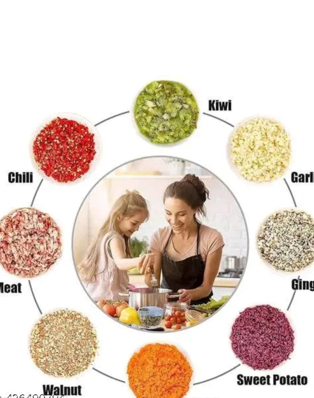 800ML Manually Handy chopper Mixer Cut For Vegetable