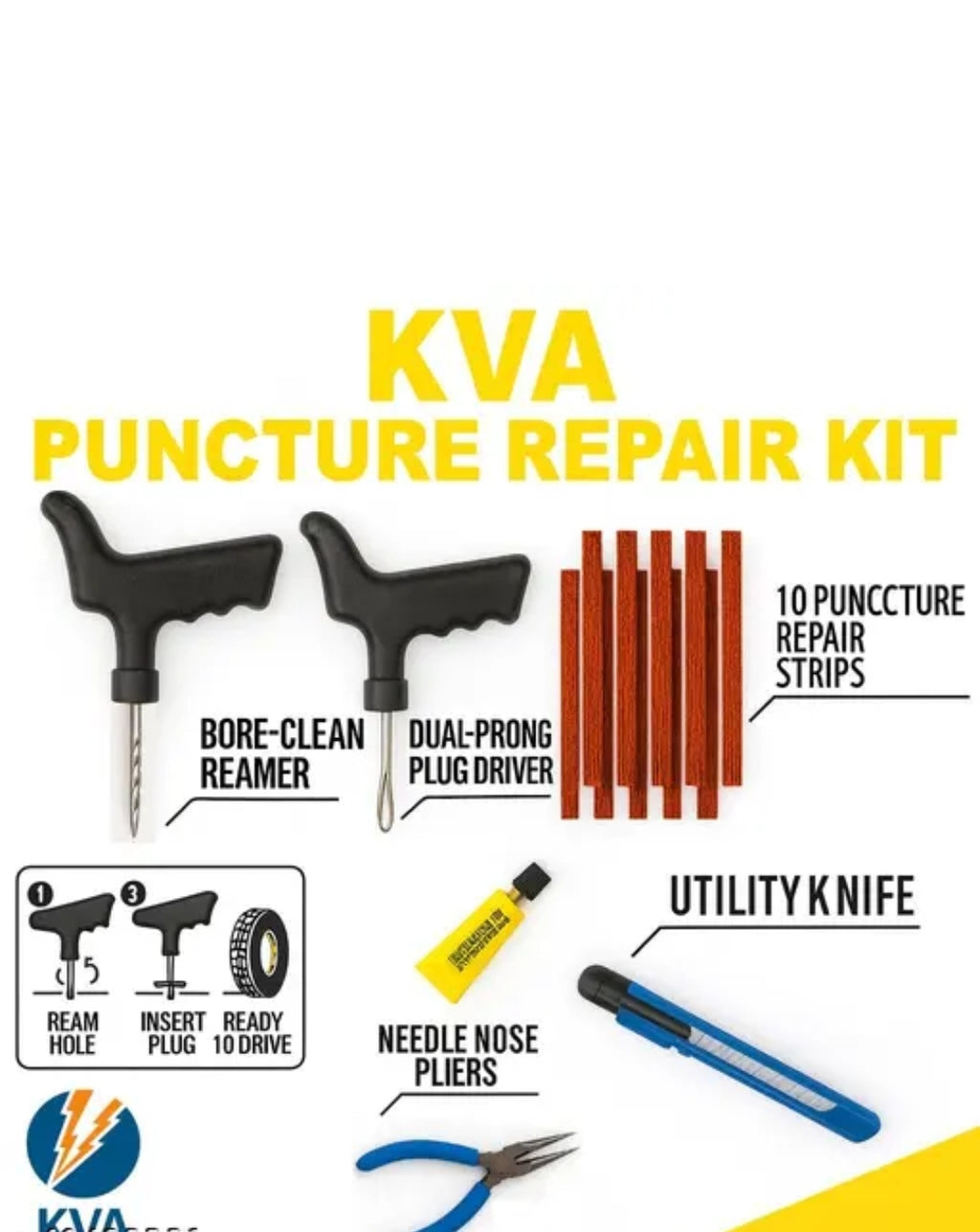 Car Tyre Puncture Repair Tool Kit