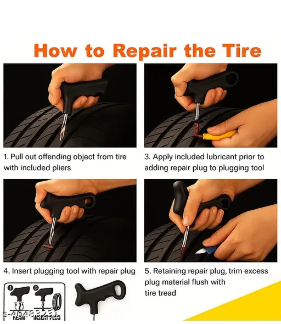 Car Tyre Puncture Repair Tool Kit