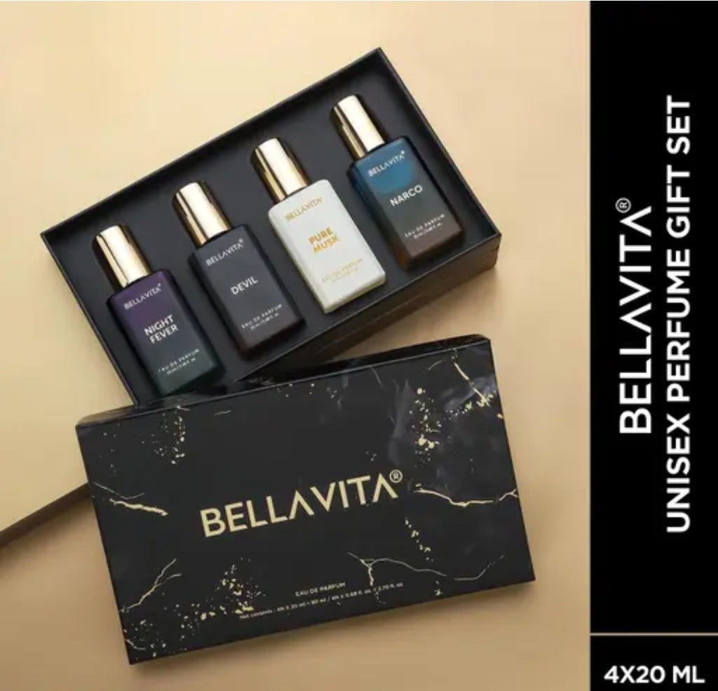 Bella Vita Eau De Perfume Unisex Gift Scents for Men and Women 4x20 ML