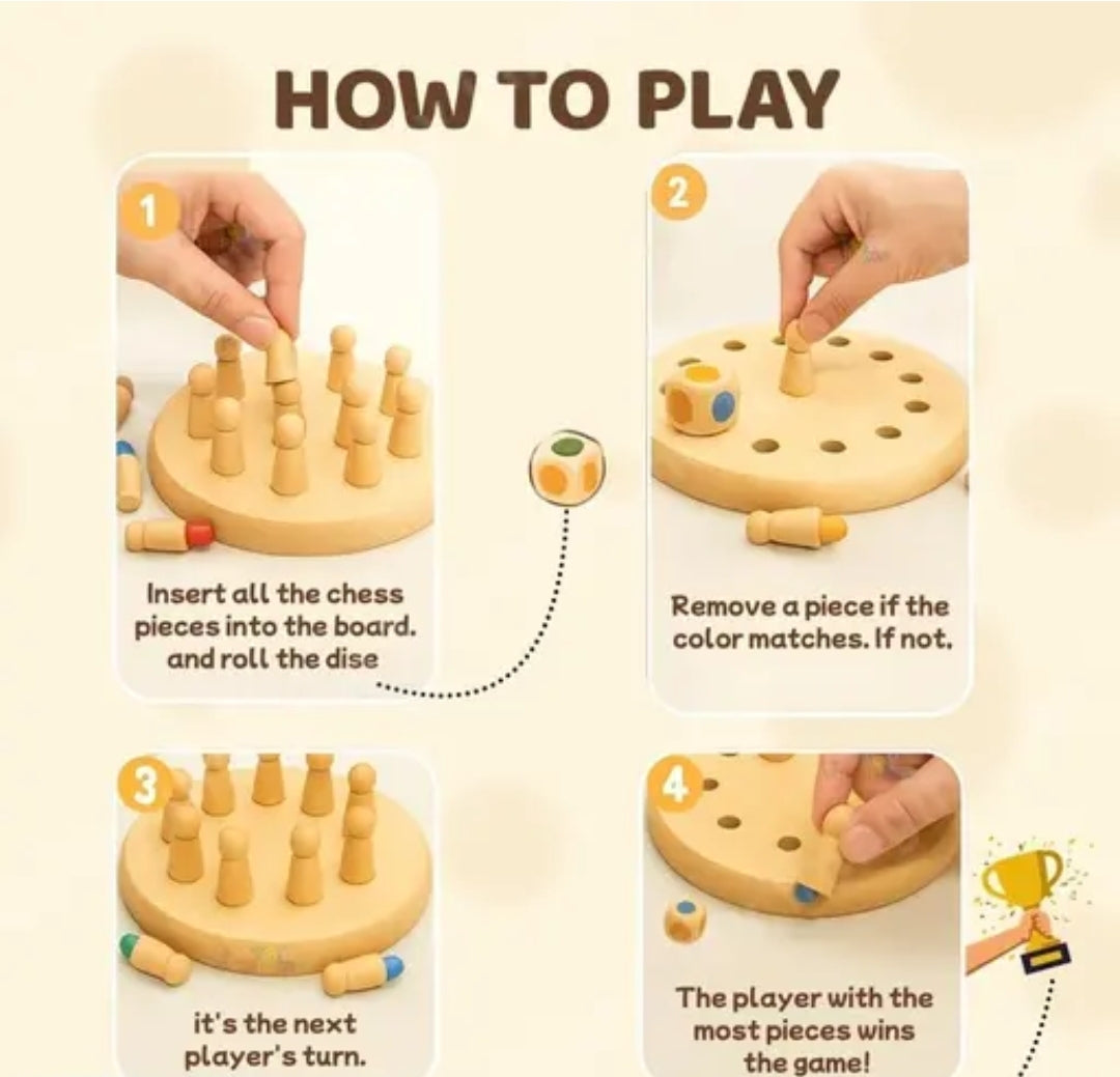 Memory Chess, Wooden Memory Match Stick Chess Game,BLOWEST Colorful Memory Chess,